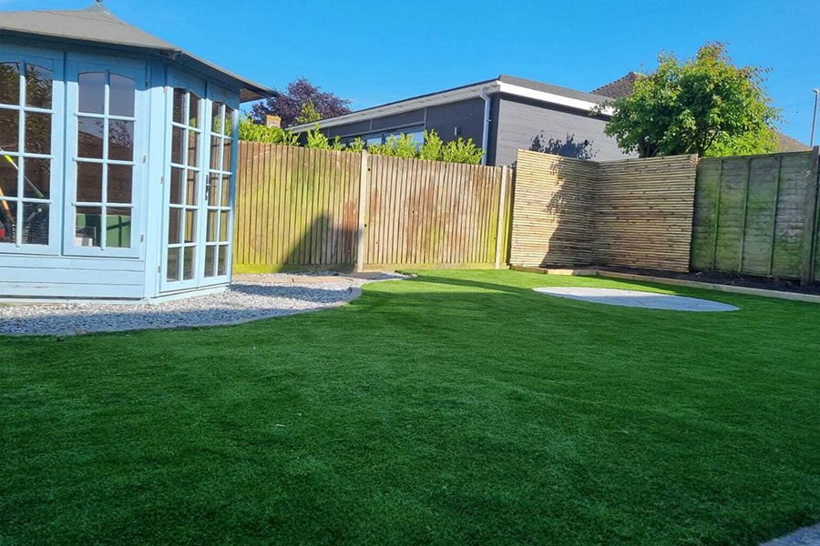 Fresh turf and garden work